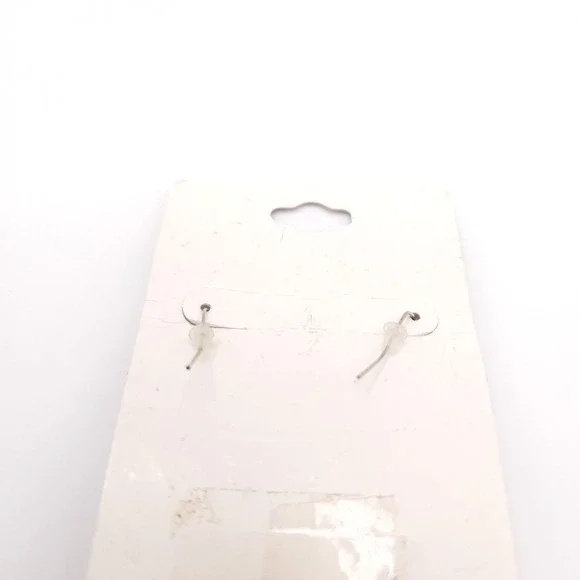 Jessica McClintock Laurel Leaf Earrings Silver Rhinestone Drop - Picture 3 of 6